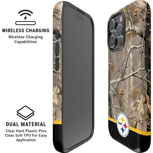 NFL Realtree Camo Pittsburgh Steelers iPhone 16 Pro Magsafe Impact Case