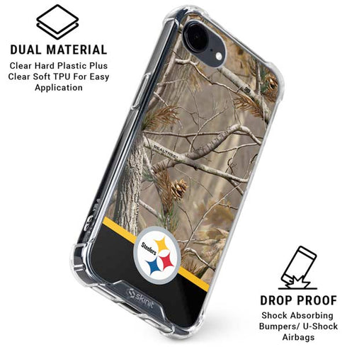NFL Realtree Camo Pittsburgh Steelers iPhone 16e Clear Case