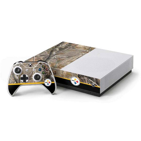 NFL Realtree Camo Pittsburgh Steelers Xbox One S All-Digital Edition Bundle Skin