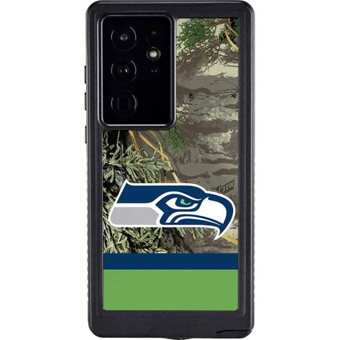 NFL Realtree Camo Seattle Seahawks Galaxy S24 Ultra Waterproof Case