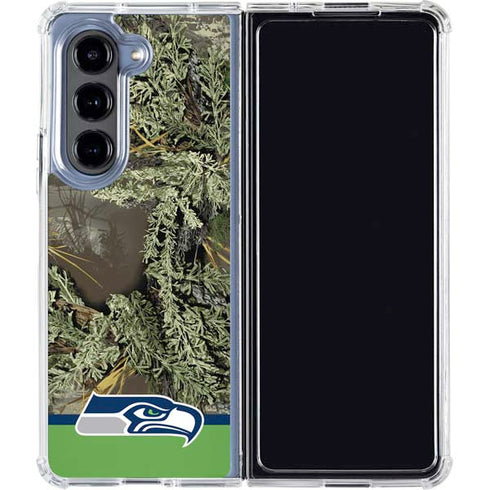 NFL Realtree Camo Seattle Seahawks Galaxy Z Fold5 5G Clear Case
