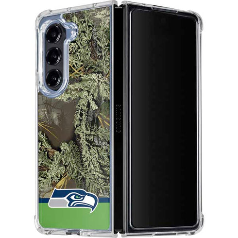 NFL Realtree Camo Seattle Seahawks Galaxy Z Fold5 5G Clear Case