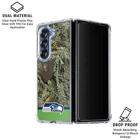 NFL Realtree Camo Seattle Seahawks Galaxy Z Fold6 Clear Case