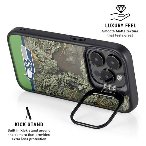 NFL Realtree Camo Seattle Seahawks iPhone 14 Pro Max Kickstand Case