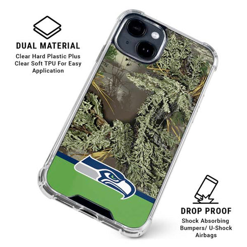NFL Realtree Camo Seattle Seahawks iPhone 15 Clear Case