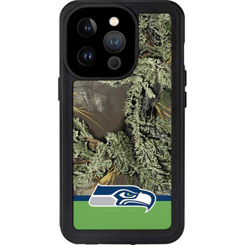 NFL Realtree Camo Seattle Seahawks iPhone 15 Pro Waterproof Case