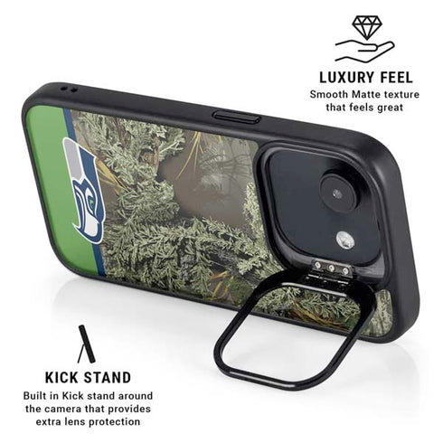 NFL Realtree Camo Seattle Seahawks iPhone 16e Kickstand Case