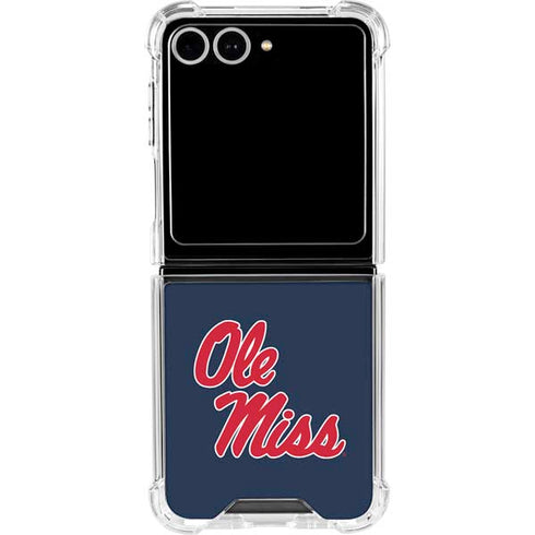 University of Mississippi Rebels Ole Miss Galaxy Z Flip7 Clear Case