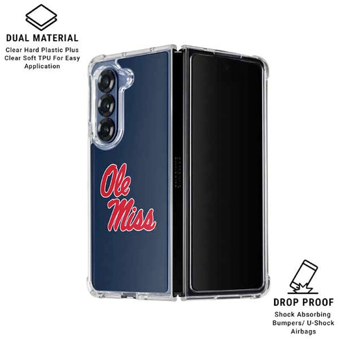 University of Mississippi Rebels Ole Miss Galaxy Z Fold7 Clear Case