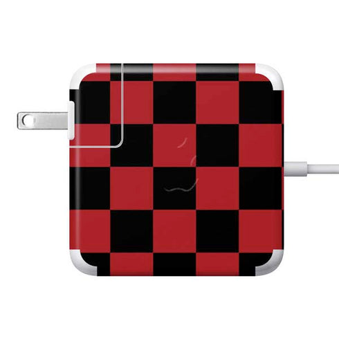 Red and Black Checkerboard 85W Power Adapter (15 and 17 inch MacBook Pro Charger) Skin