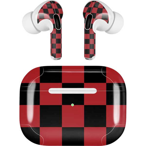 Red and Black Checkerboard AirPods Skins