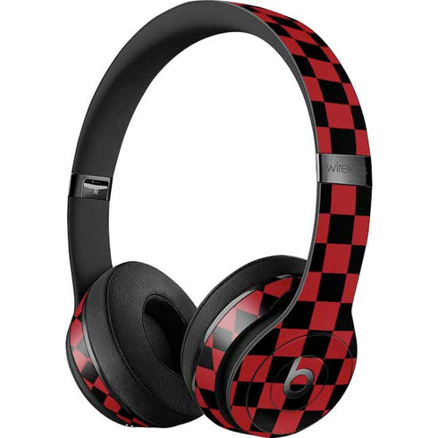 Red and Black Checkerboard Beats Solo 3 Wireless Skin