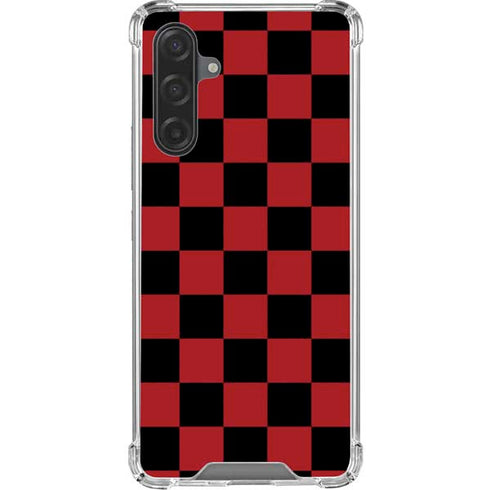 Red and Black Checkerboard Galaxy A17 Clear Case