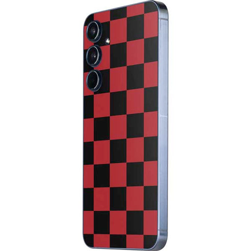 Red and Black Checkerboard Galaxy A35 5G Skin