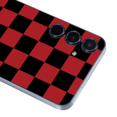 Red and Black Checkerboard Galaxy A35 5G Skin