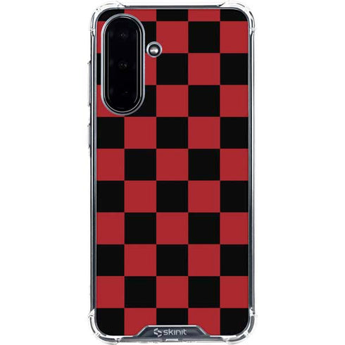 Red and Black Checkerboard Galaxy A36 5G Clear Case