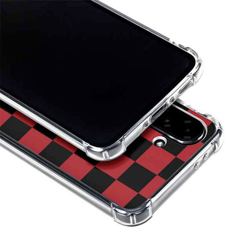 Red and Black Checkerboard Galaxy A36 5G Clear Case