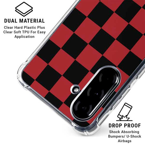 Red and Black Checkerboard Galaxy A36 5G Clear Case