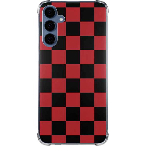 Red and Black Checkerboard Galaxy A55 5G Clear Case
