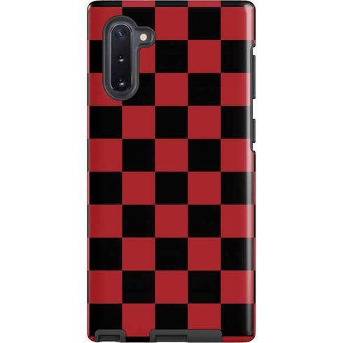 Red and Black Checkerboard Galaxy Cases