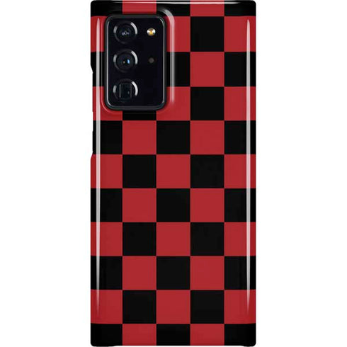 Red and Black Checkerboard Galaxy Cases