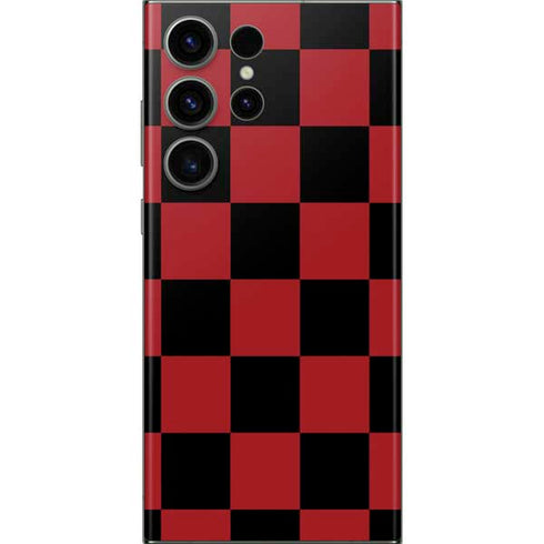 Red and Black Checkerboard Galaxy Skins