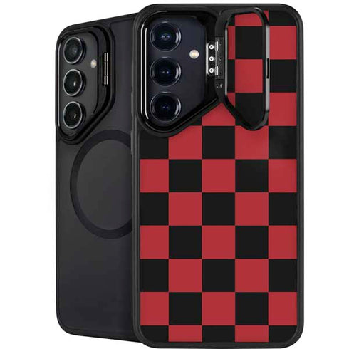 Red and Black Checkerboard Galaxy S24 Plus Kickstand Case