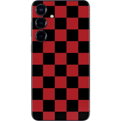 Red and Black Checkerboard Galaxy S25 Plus Skin