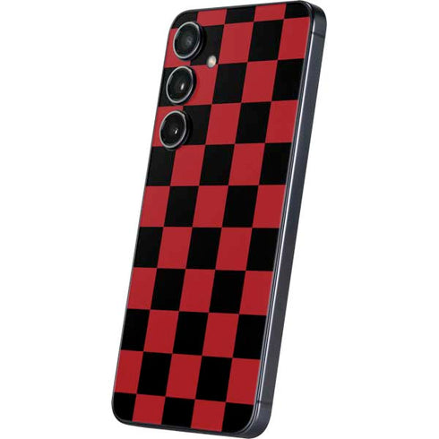 Red and Black Checkerboard Galaxy S25 Plus Skin
