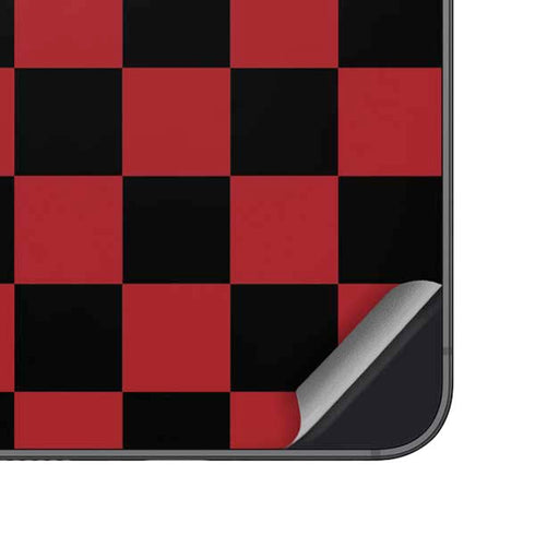 Red and Black Checkerboard Galaxy S24 Plus Skin