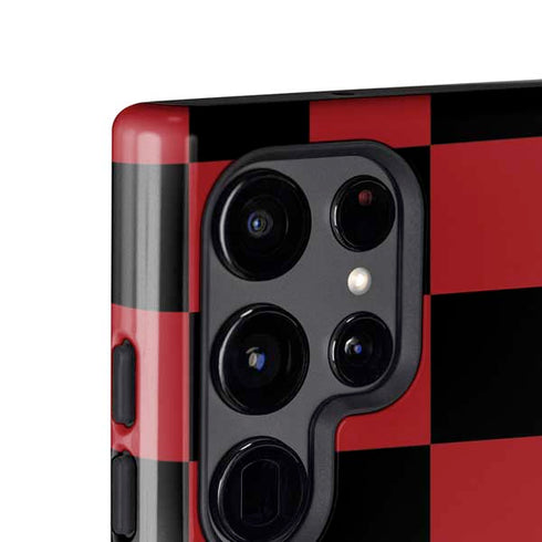 Red and Black Checkerboard Galaxy S25 Ultra Impact Case