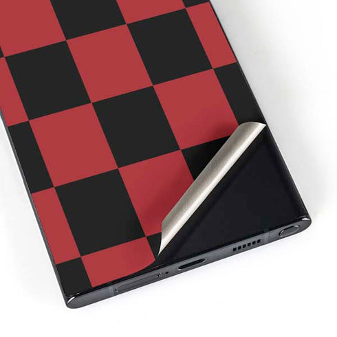 Red and Black Checkerboard Galaxy S25 Ultra Skin