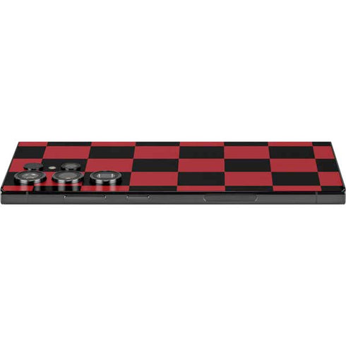 Red and Black Checkerboard Galaxy S25 Ultra Skin