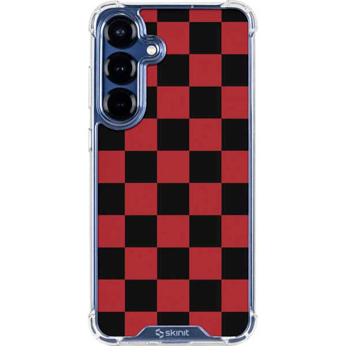 Red and Black Checkerboard Galaxy S25 Plus Clear Case