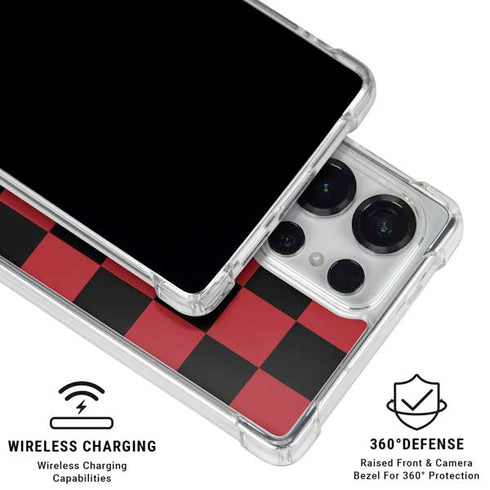 Red and Black Checkerboard Galaxy S25 Ultra Clear Case