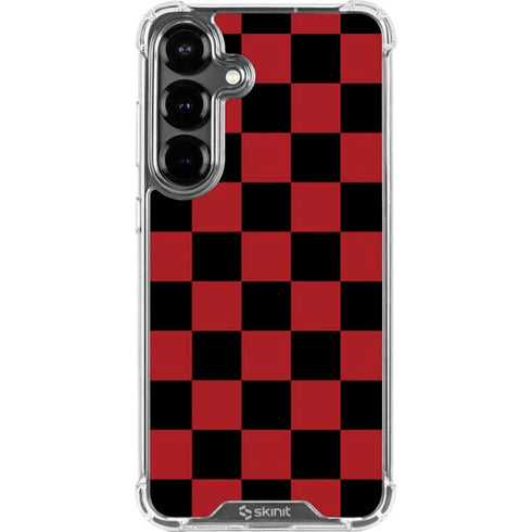 Red and Black Checkerboard Galaxy S26 Clear Case