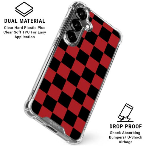 Red and Black Checkerboard Galaxy S26 Plus Clear Case