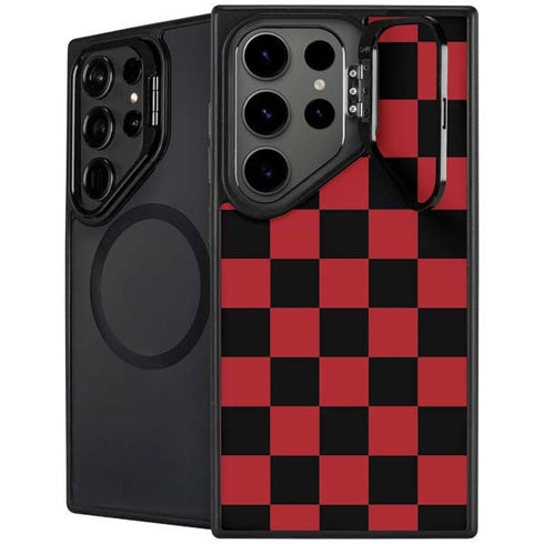 Red and Black Checkerboard Galaxy S26 Ultra Kickstand Case