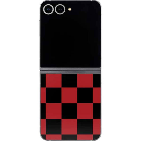 Red and Black Checkerboard Galaxy Z Flip6 Skin