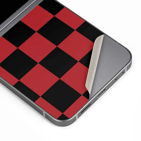 Red and Black Checkerboard Galaxy Z Flip6 Skin