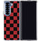 Red and Black Checkerboard Galaxy Z Fold6 Clear Case