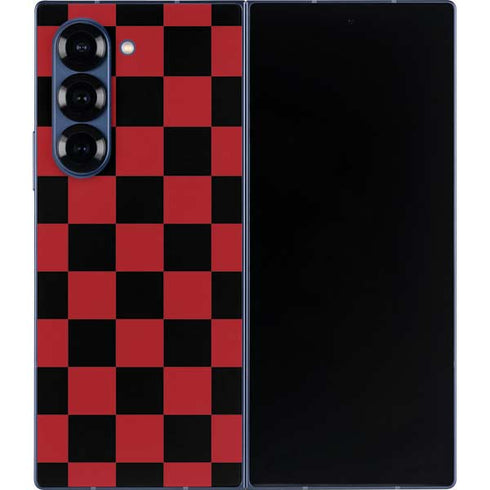 Red and Black Checkerboard Galaxy Z Fold6 Skin