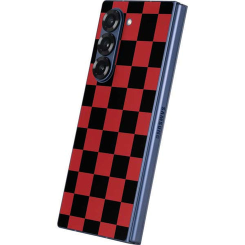 Red and Black Checkerboard Galaxy Z Fold6 Skin