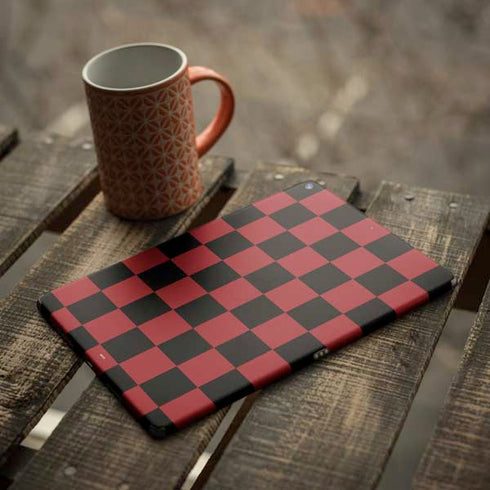 Red and Black Checkerboard iPad Skins
