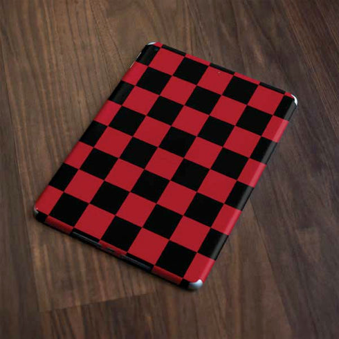 Red and Black Checkerboard Apple iPad Skin
