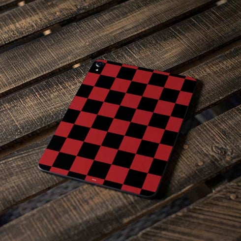 Red and Black Checkerboard Apple iPad Pro Skin