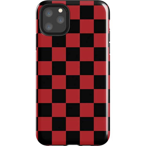 Red and Black Checkerboard iPhone Cases