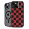 Red and Black Checkerboard iPhone 15 Kickstand Case