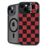 Red and Black Checkerboard iPhone 15 Kickstand Case