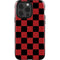 Red and Black Checkerboard iPhone 15 Pro Impact Case
